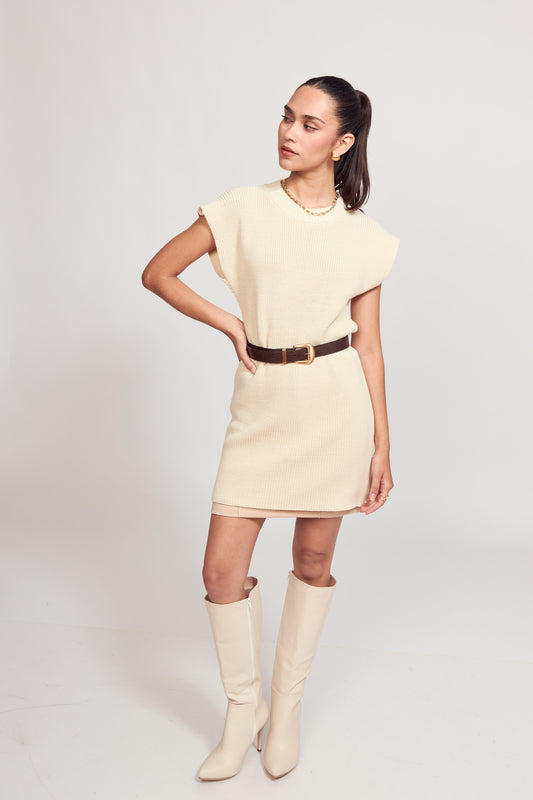 Maxi chaleco Tejido Alondra Avena