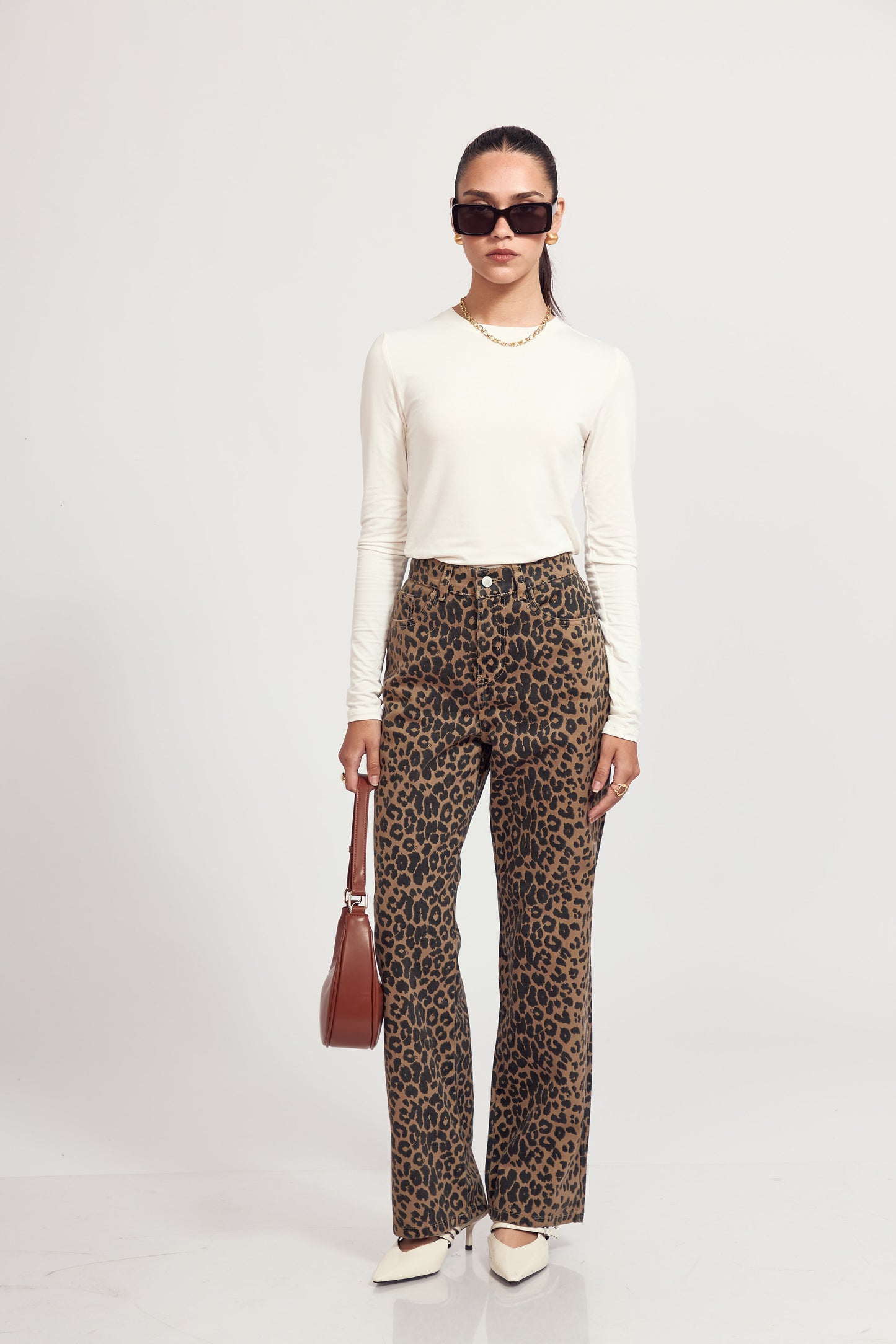 Pant Robbie Animal print marrón