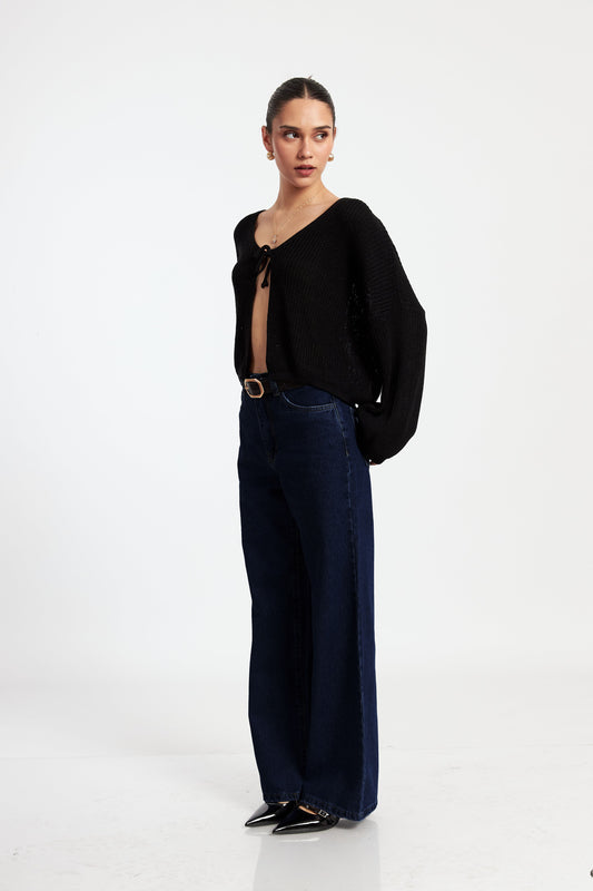 Pant Wide Leg azul madera