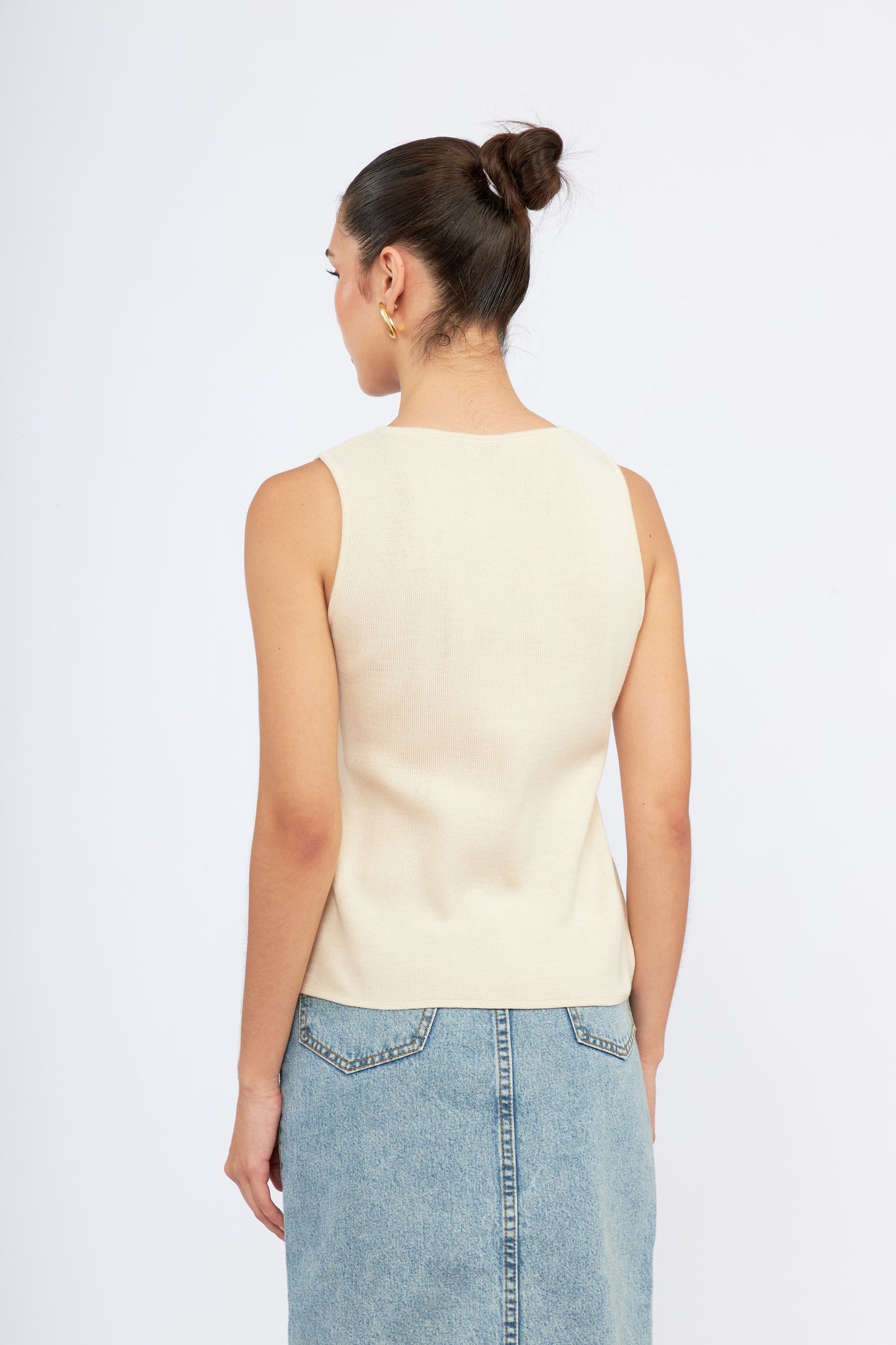 Chaleco Tejido Cruzado Chanel Avena