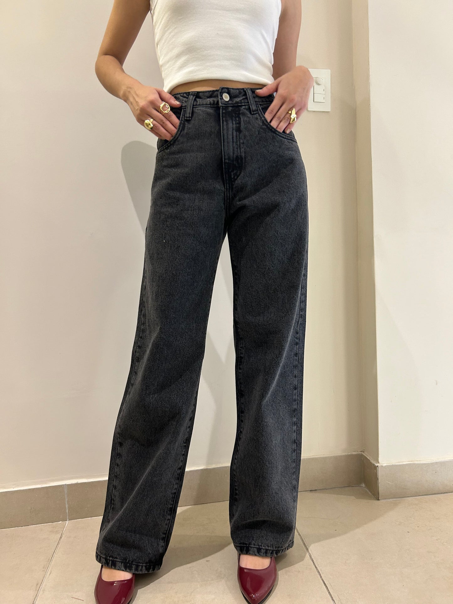 Pantalón Baggy Palermo Negro Vintage