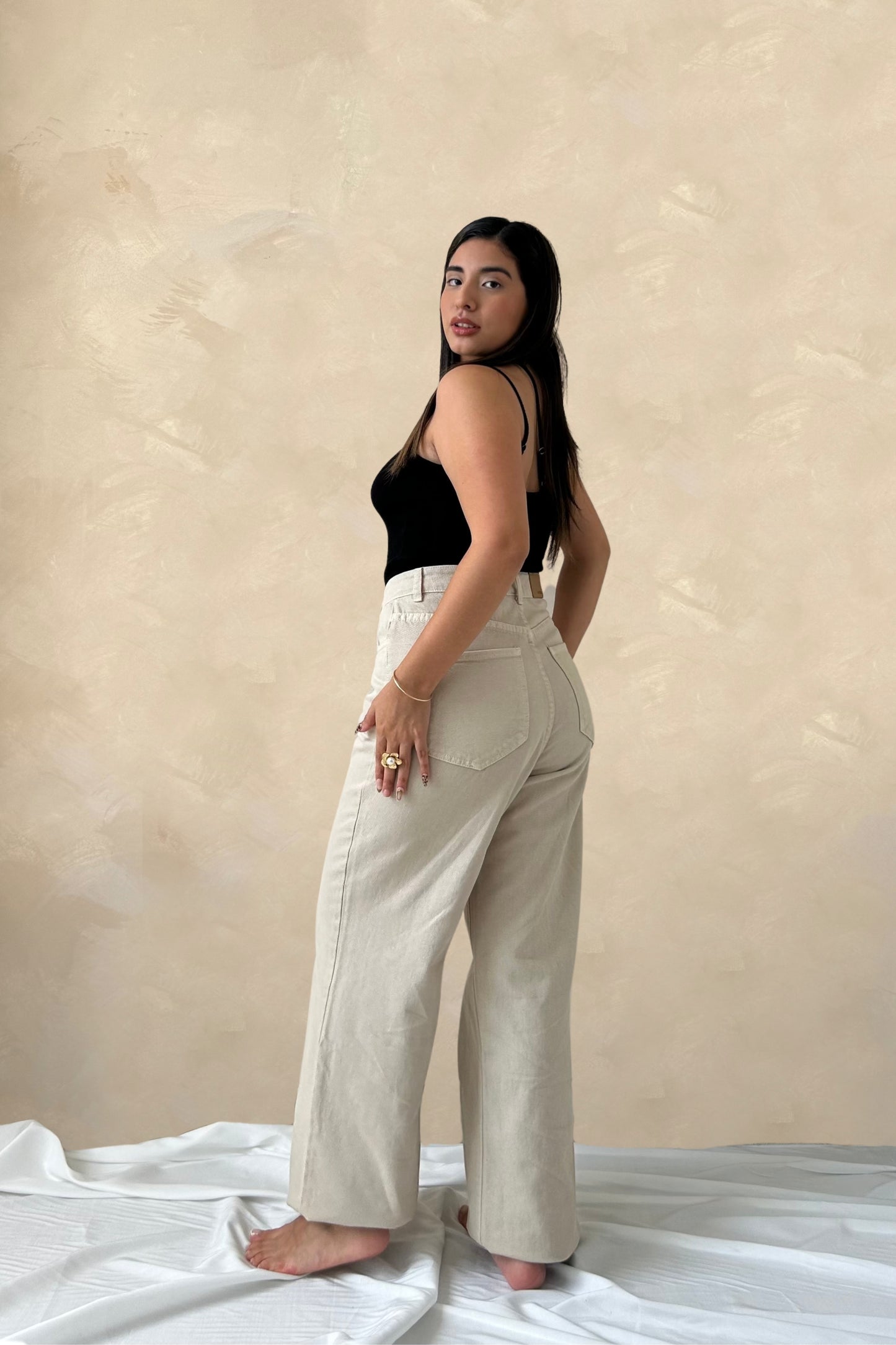 Pant Wide Leg Beige