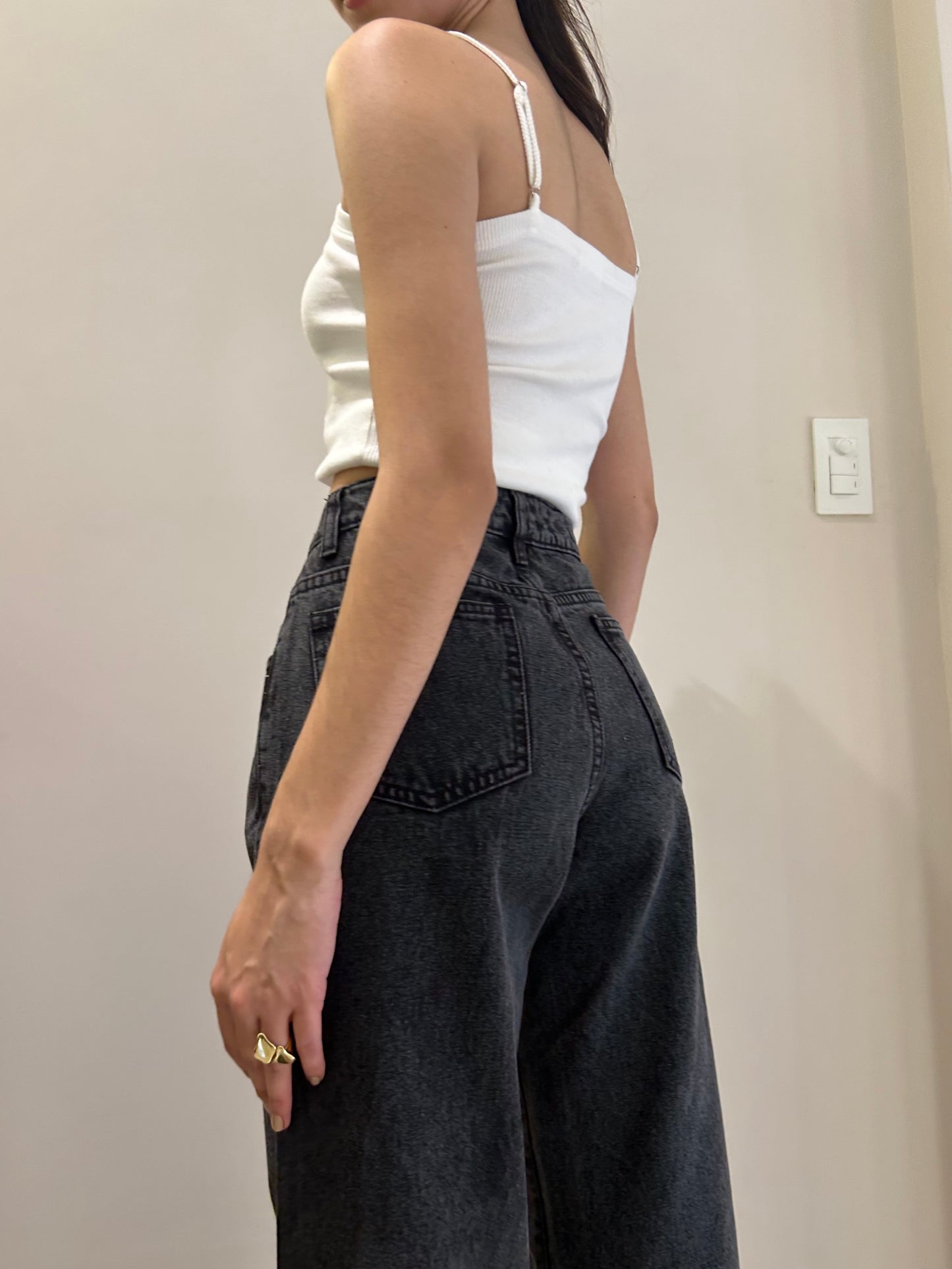 Pantalón Baggy Palermo Negro Vintage