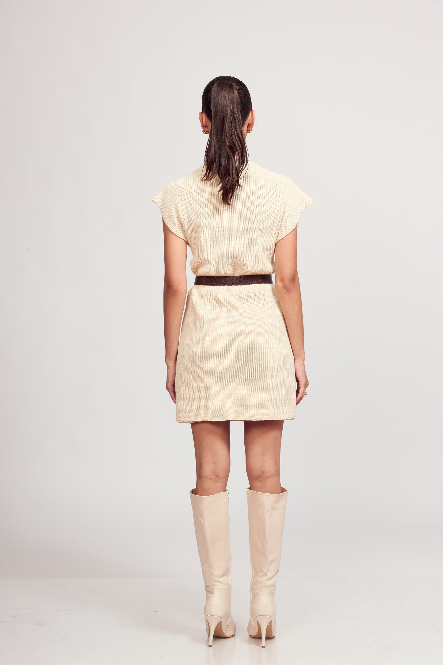 Maxi chaleco Tejido Alondra Avena