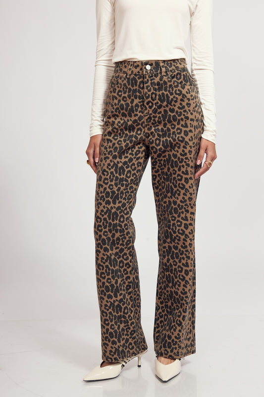 Pant Robbie Animal print marrón