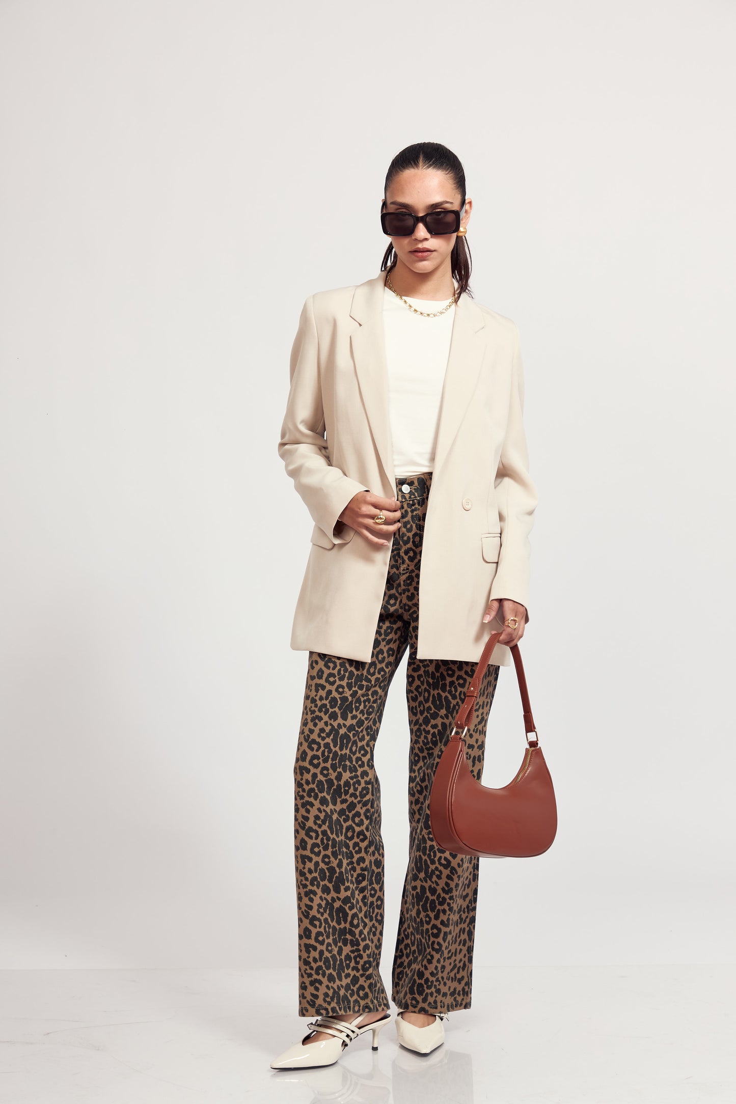 Pant Robbie Animal print marrón