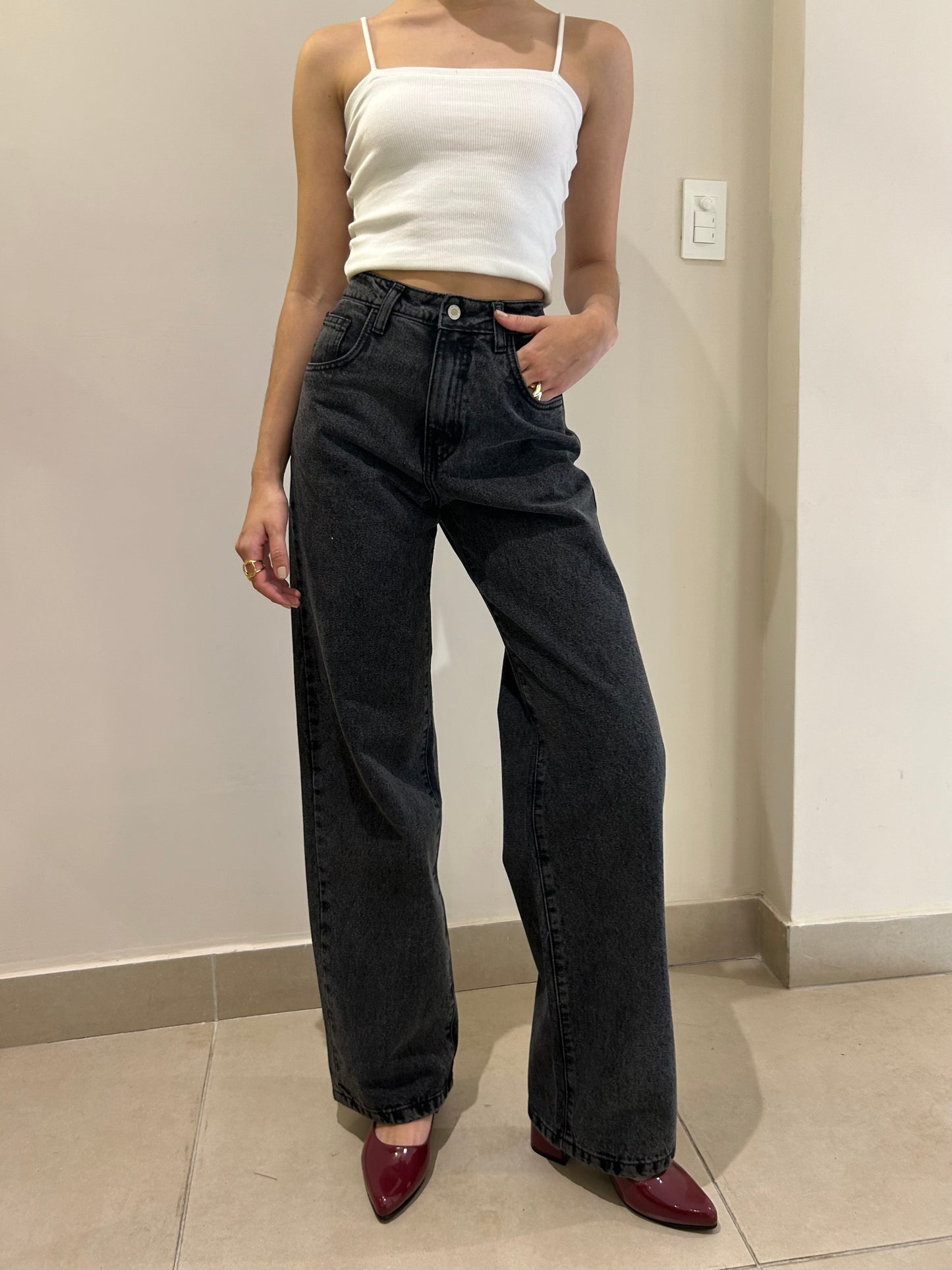 Pantalón Baggy Palermo Negro Vintage