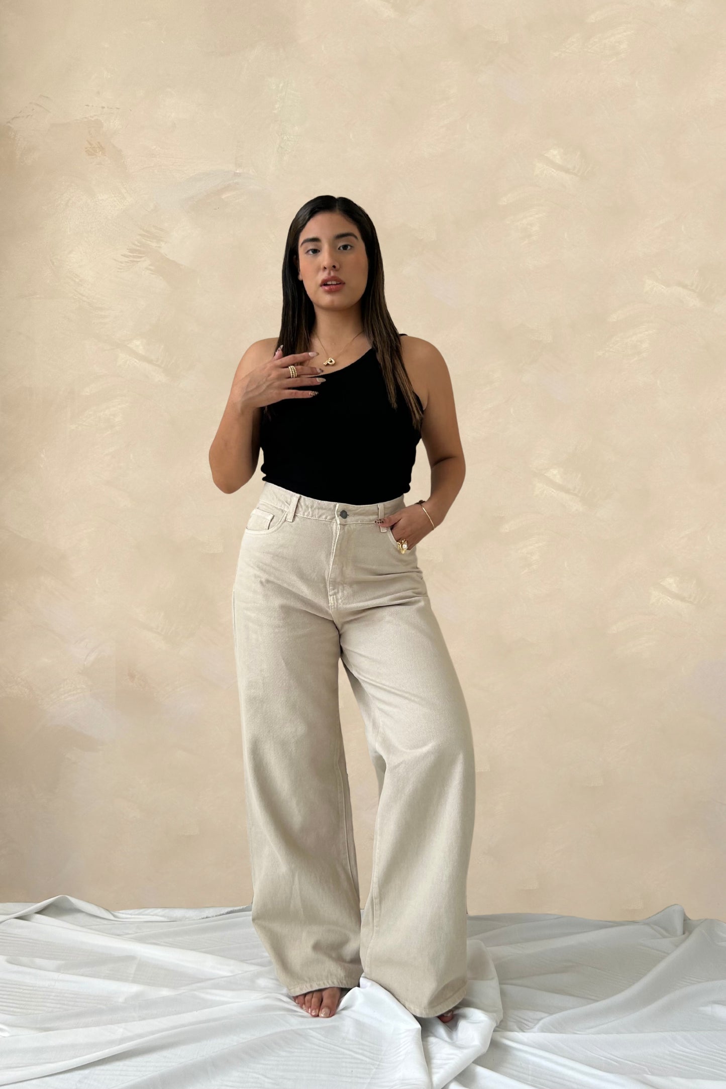 Pant Wide Leg Beige