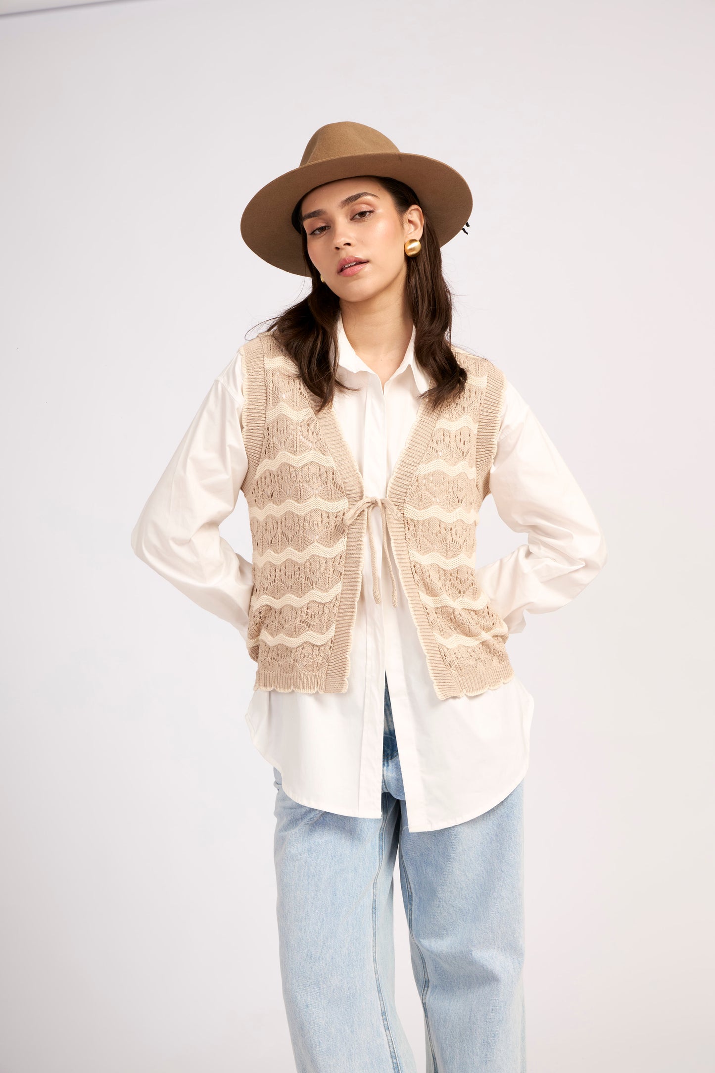 Chaleco Boho Beige/Avena