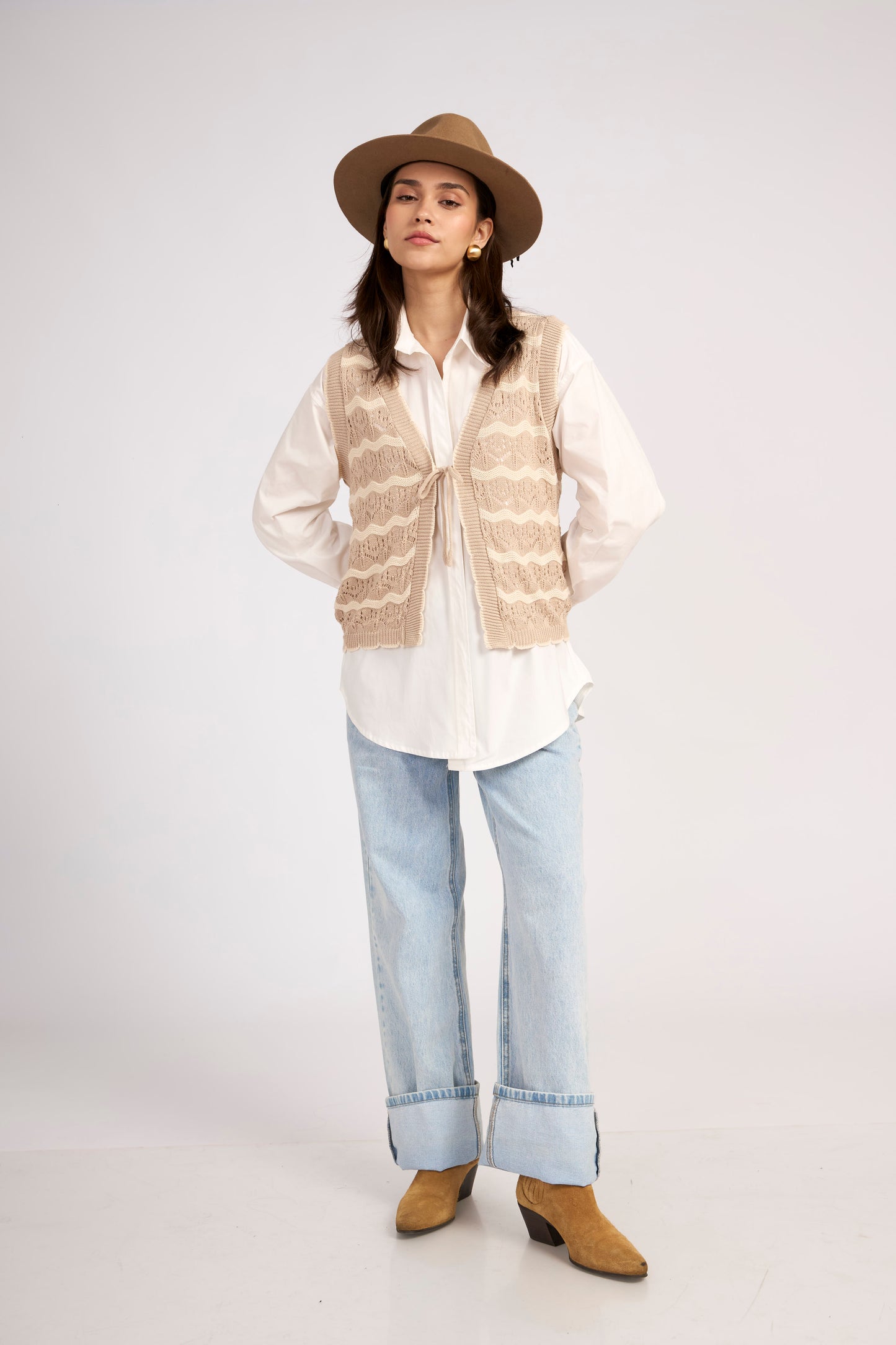 Chaleco Boho Beige/Avena