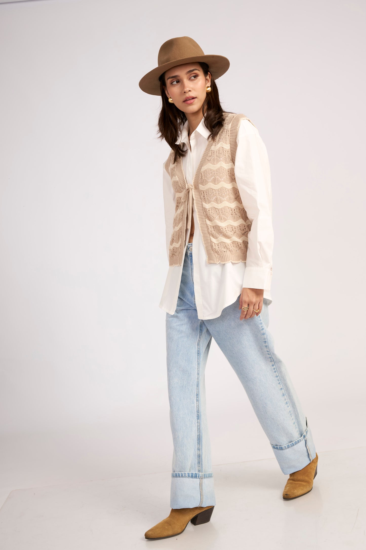 Chaleco Boho Beige/Avena
