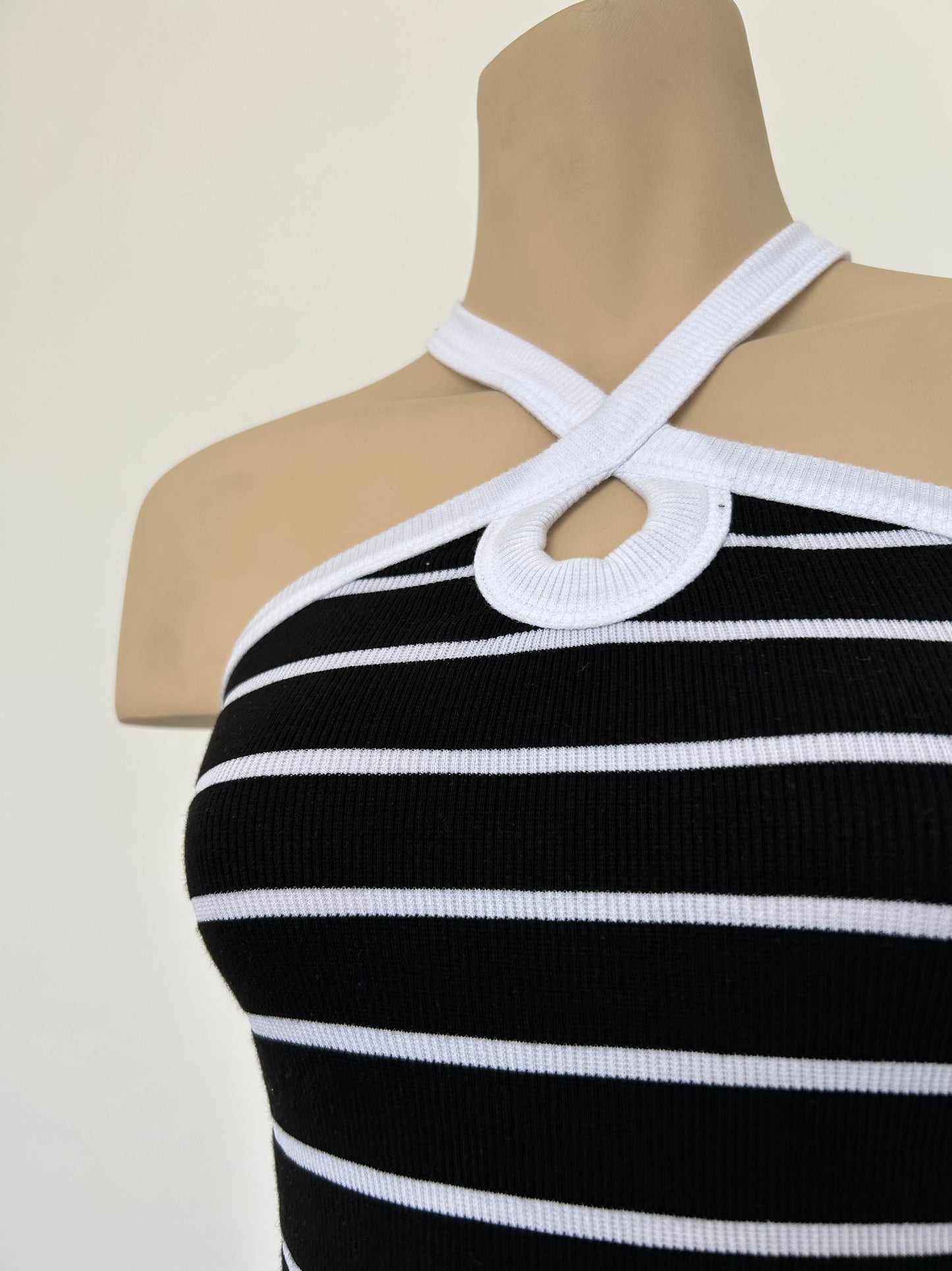 TOP BIANCA NEGRO RAYAS