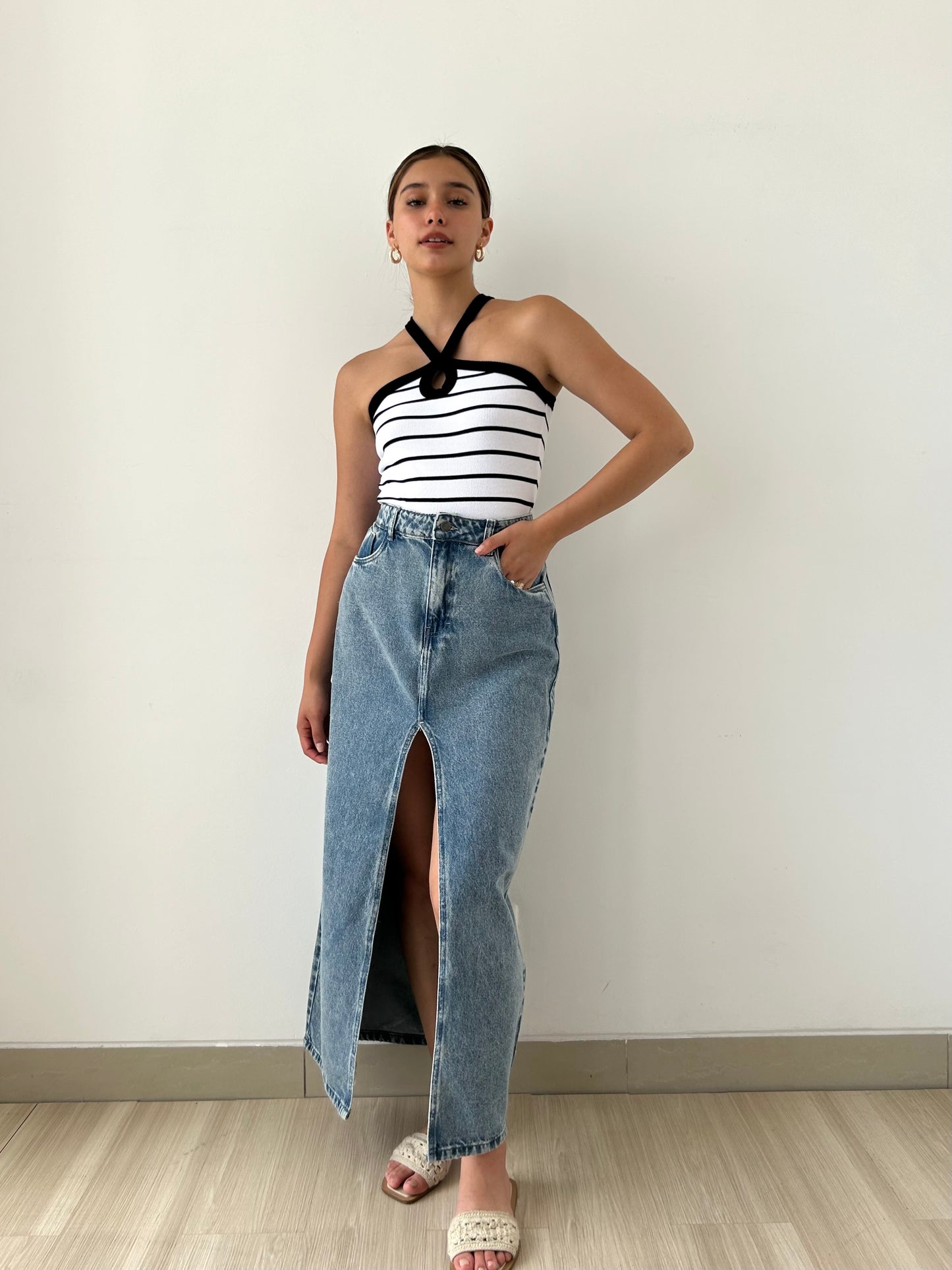 TOP BIANCA PERLA RAYAS