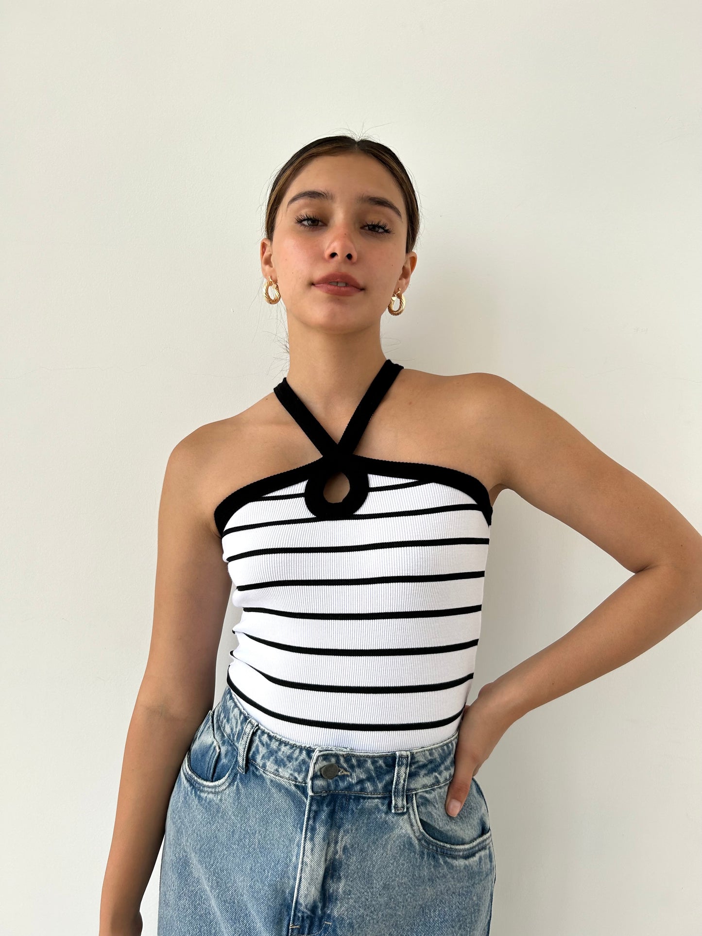 TOP BIANCA PERLA RAYAS