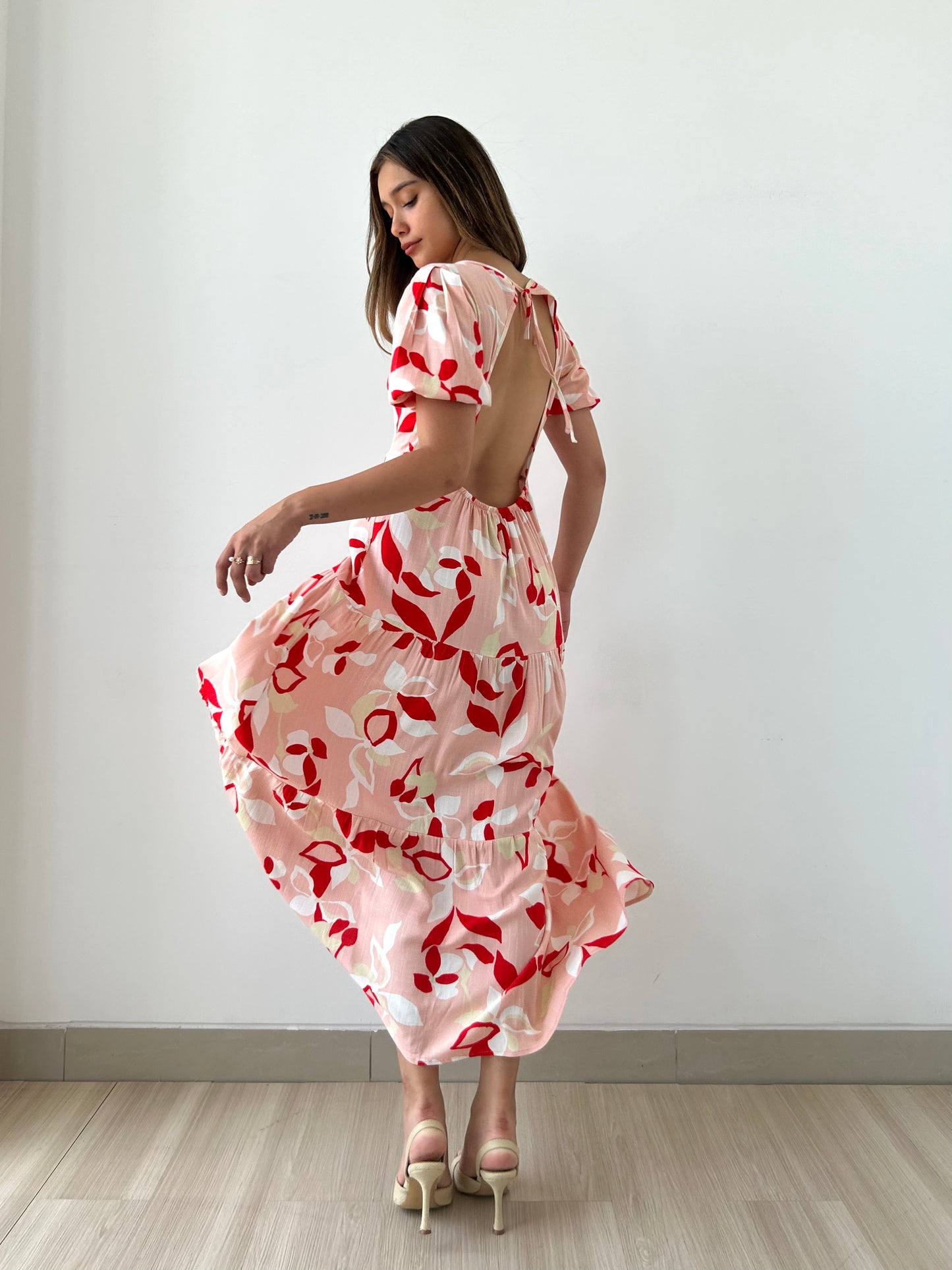 LARA DRESS ROJO/ROSADO