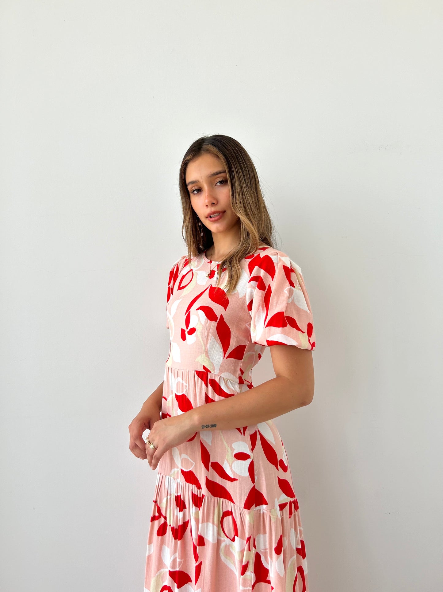 LARA DRESS ROJO/ROSADO