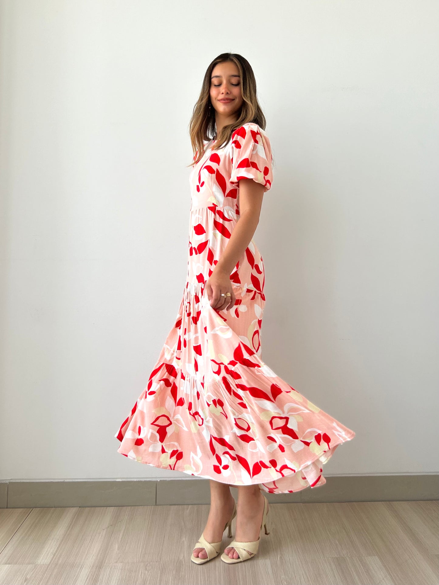 LARA DRESS ROJO/ROSADO