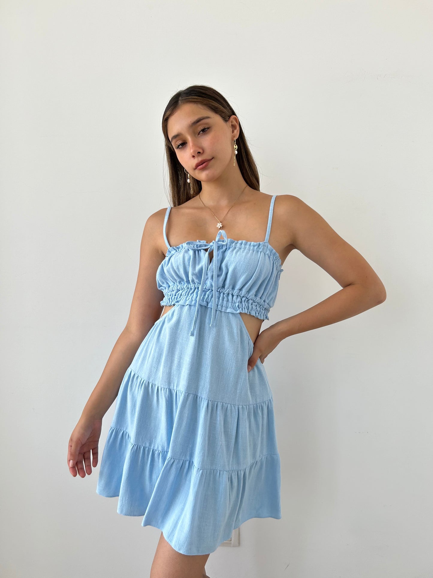 SANTORINI DRESS CELESTE