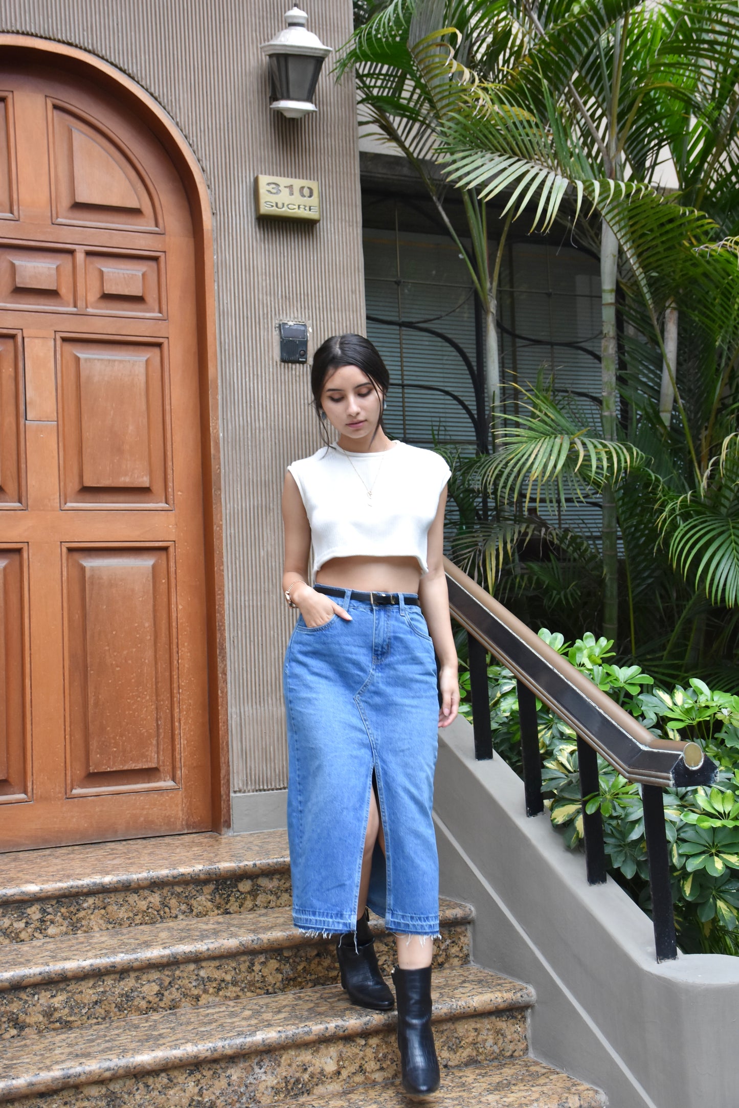 Maxi Falda Sevilla Degradado Azul Vintage