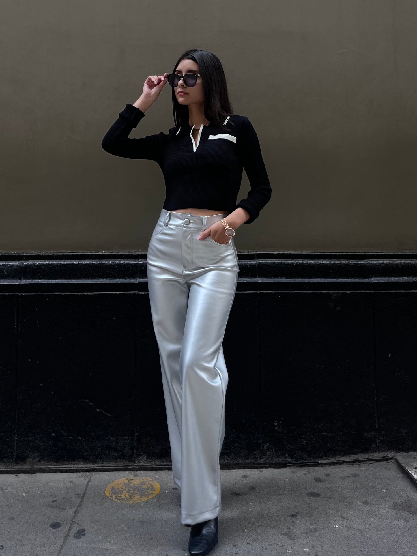 Leather Pant Silver
