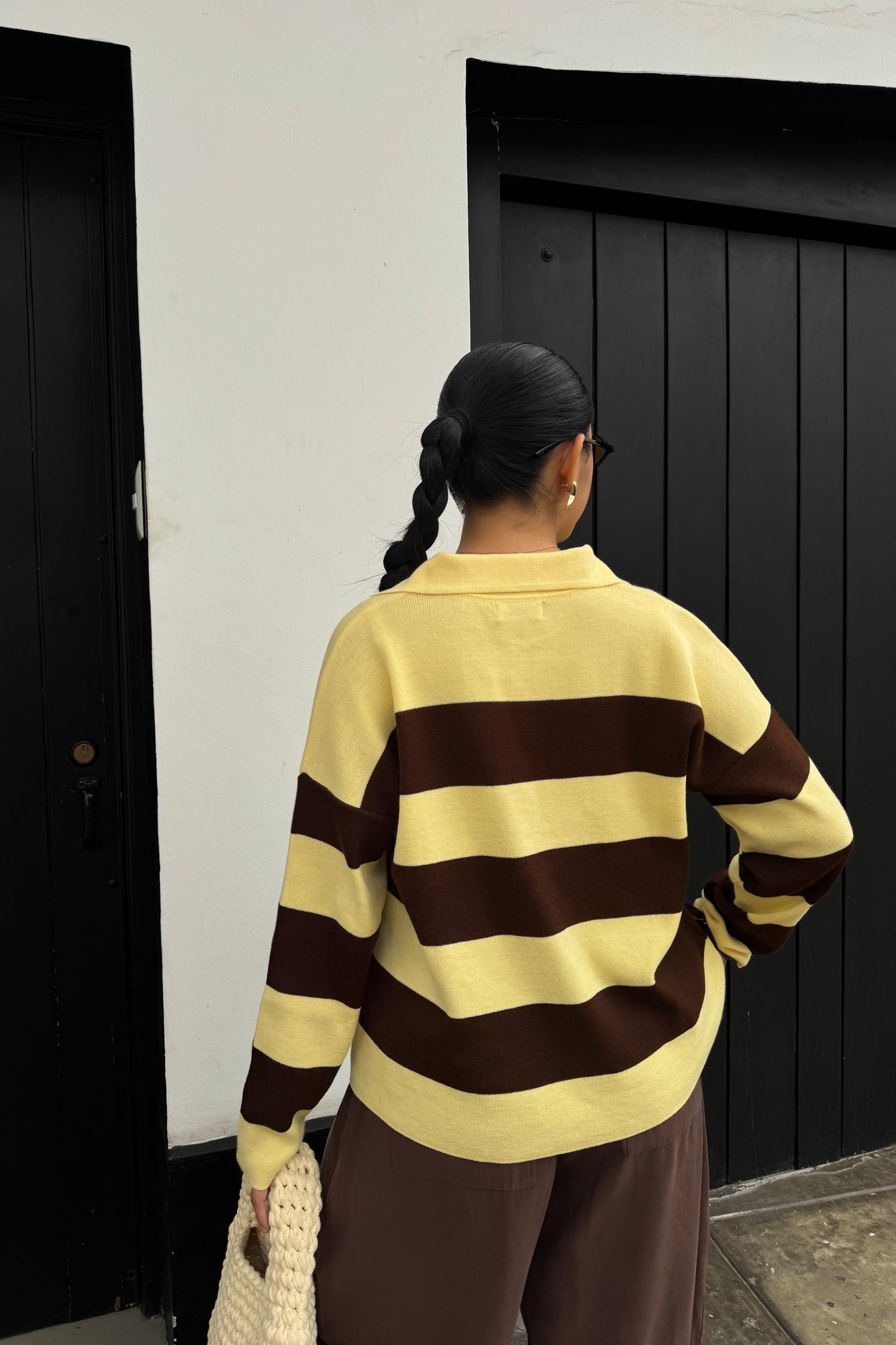 PRE-ORDEN | Sweater Sienna Amarillo/marrón | Fit Regular -Distribución  03/08