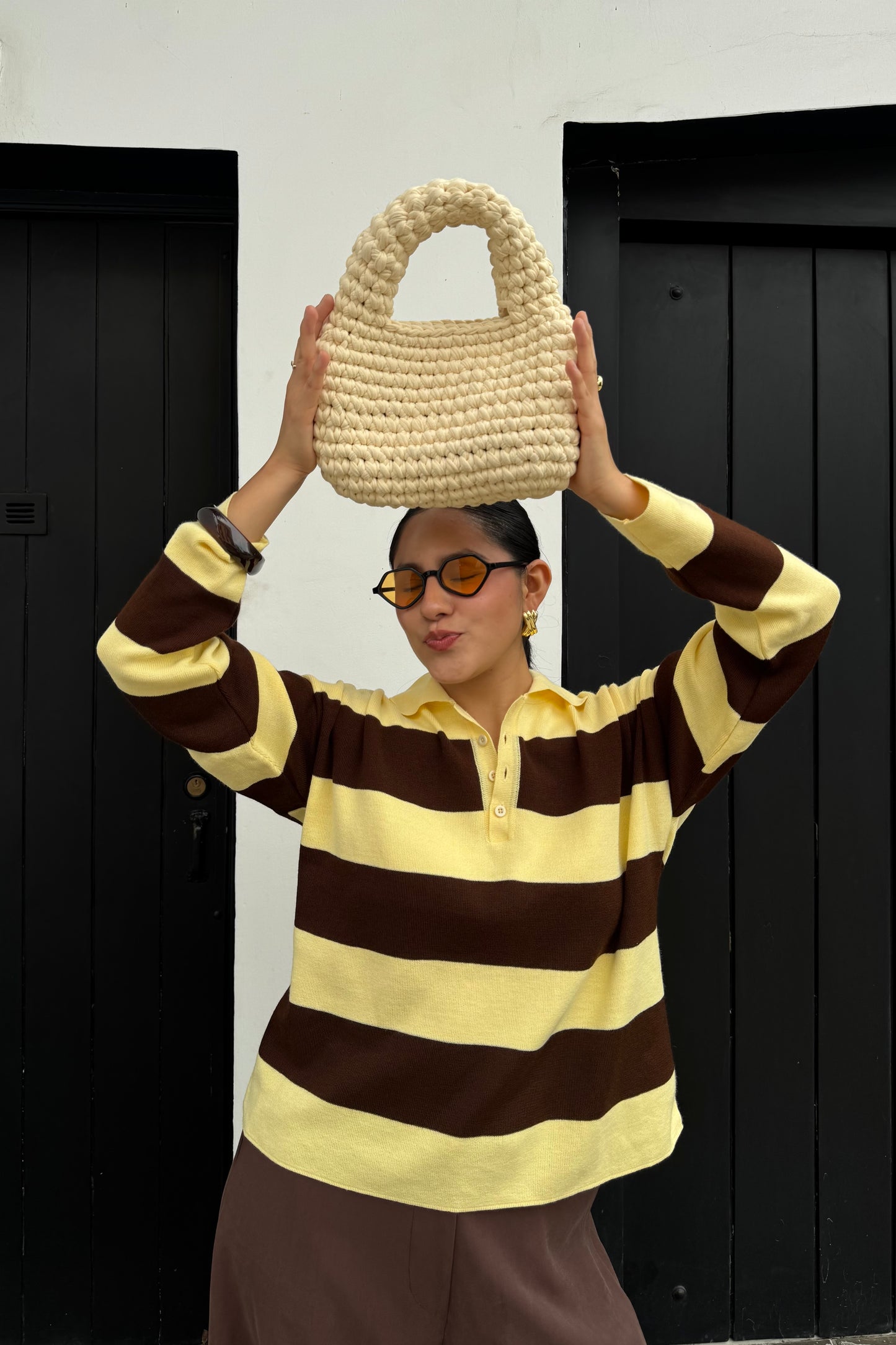 PRE-ORDEN | Sweater Sienna Amarillo/marrón | Fit Regular -Distribución  03/08