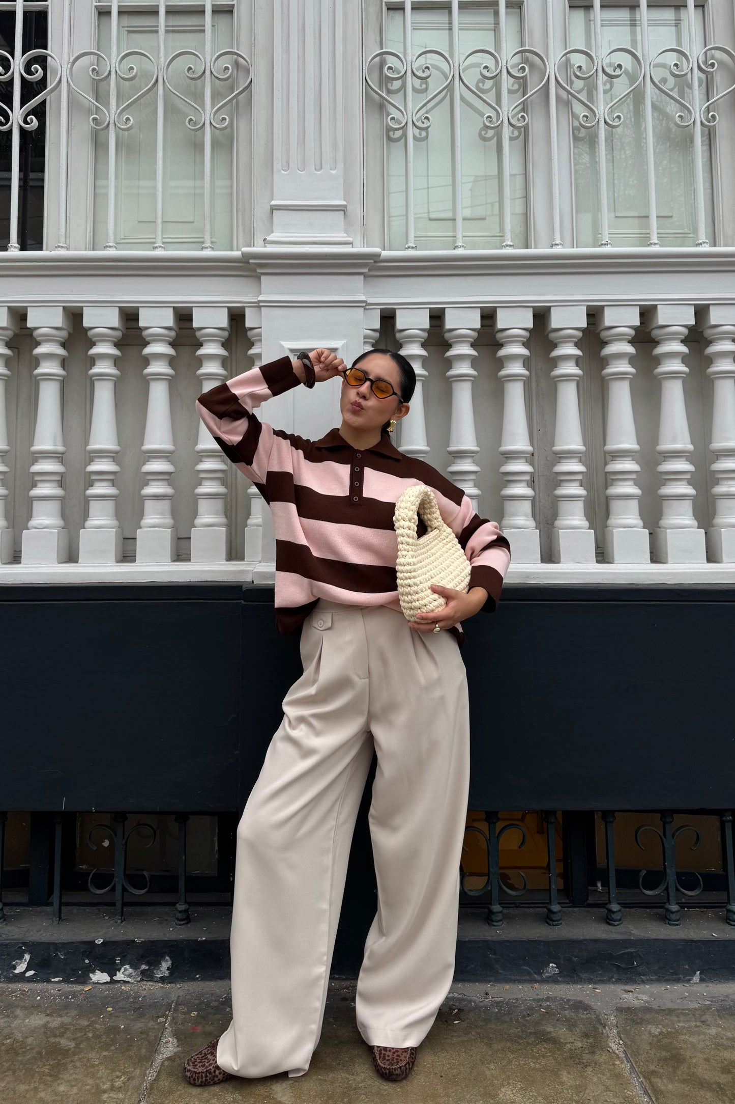 PRE-ORDEN | Sweater Sienna rosado /marrón | Fit Regular -Distribución 07/08