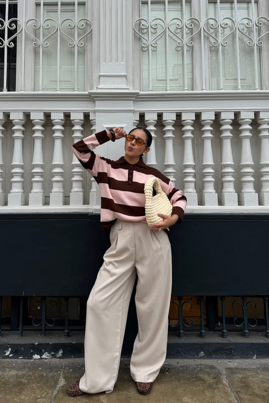 Pre-orden | Sweater Sienna Marrón con Rosado (REGULAR partir del de  20 Julio)