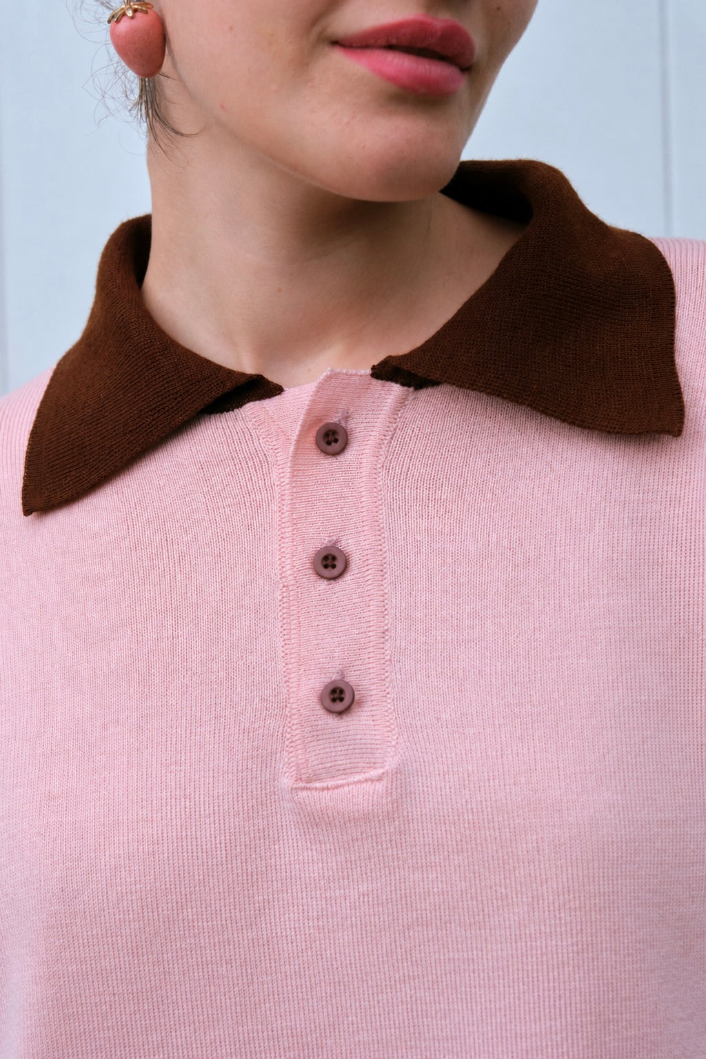 Polo Camisero Helado Sabor Frambuesa (Rosado con Marrón)