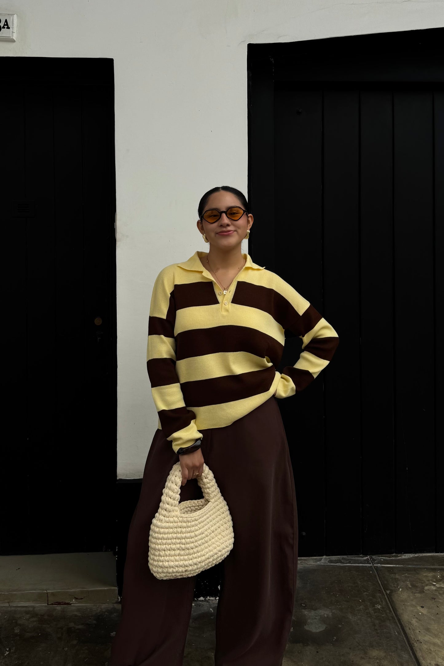 PRE-ORDEN | Sweater Sienna Amarillo/marrón | Fit Regular -Distribución  03/08