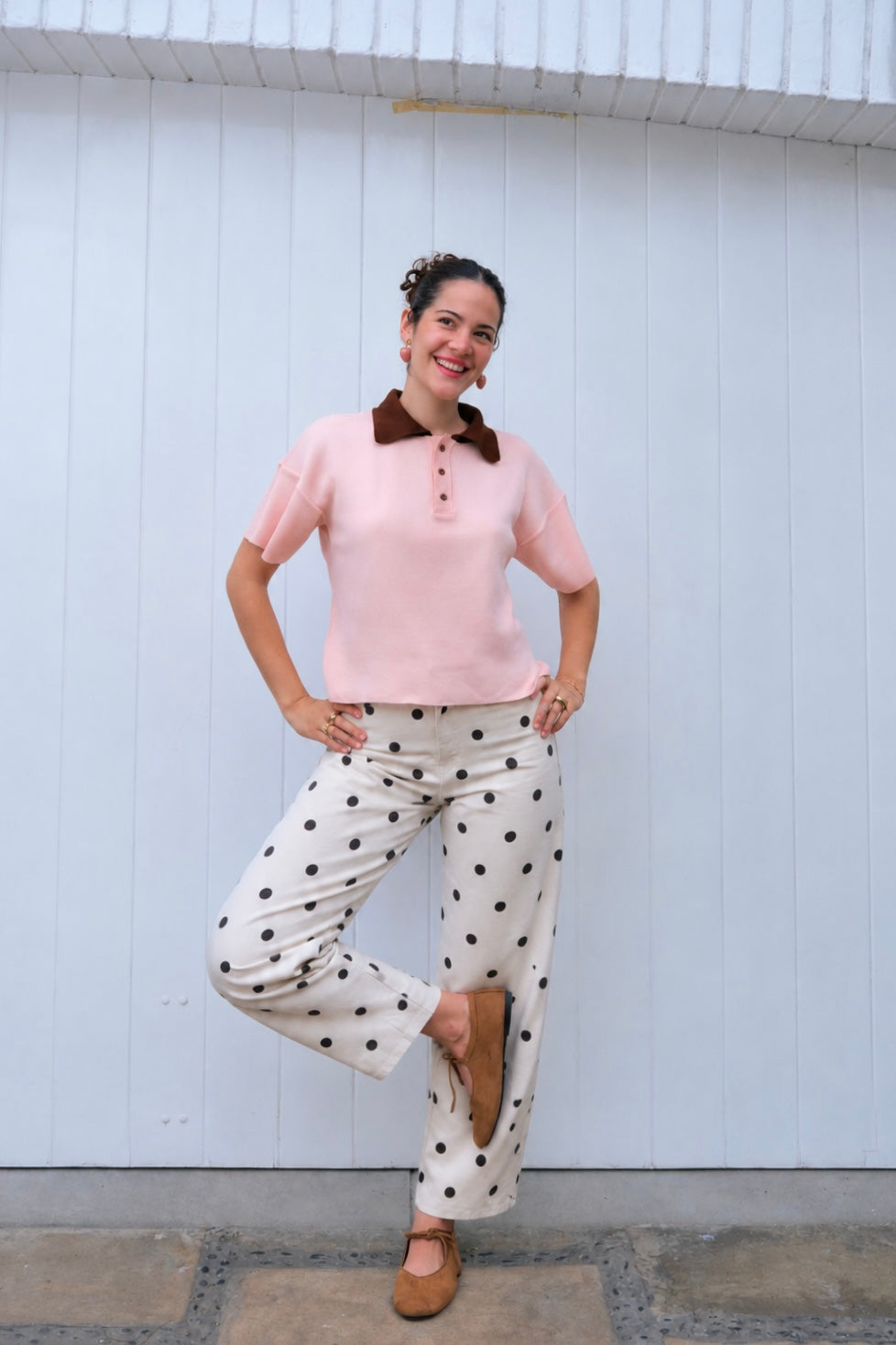 Polo Camisero Helado Sabor Frambuesa (Rosado con Marrón)