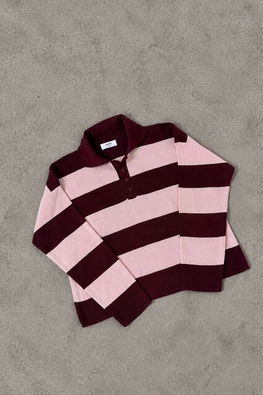 Sweater Sienna Vino con Rosado