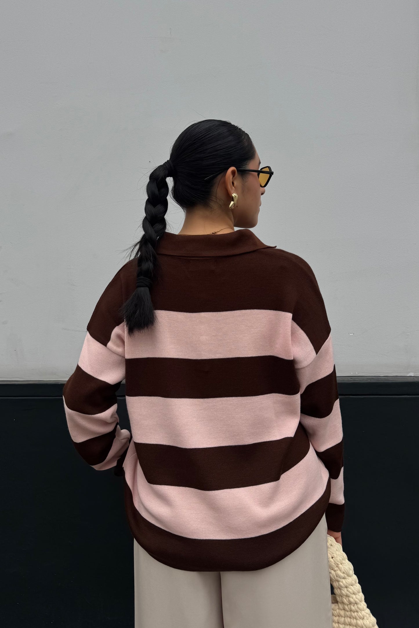 PRE-ORDEN | Sweater Sienna rosado /marrón | Fit Regular -Distribución 07/08