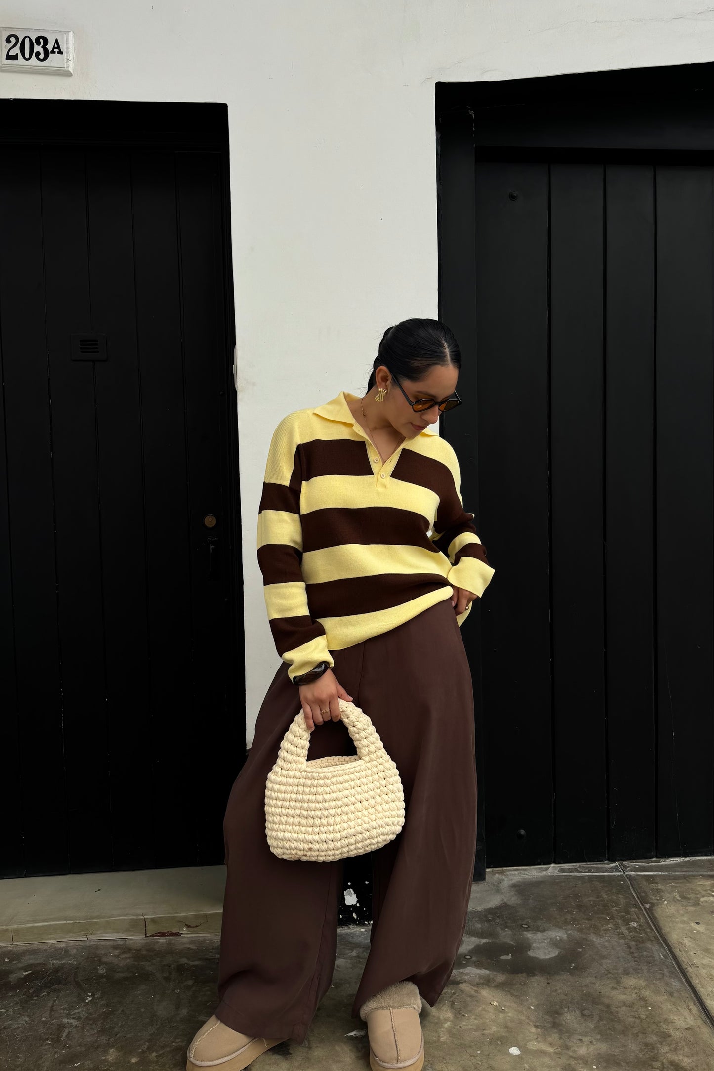 PRE-ORDEN | Sweater Sienna Amarillo/marrón | Fit Regular -Distribución  03/08