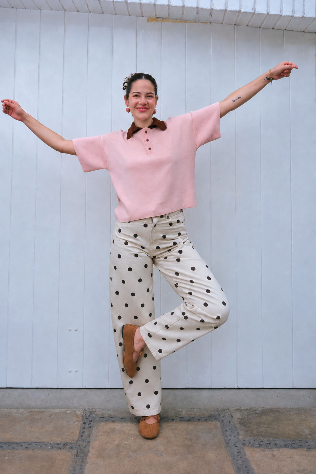 Polo Camisero Helado Sabor Frambuesa (Rosado con Marrón)