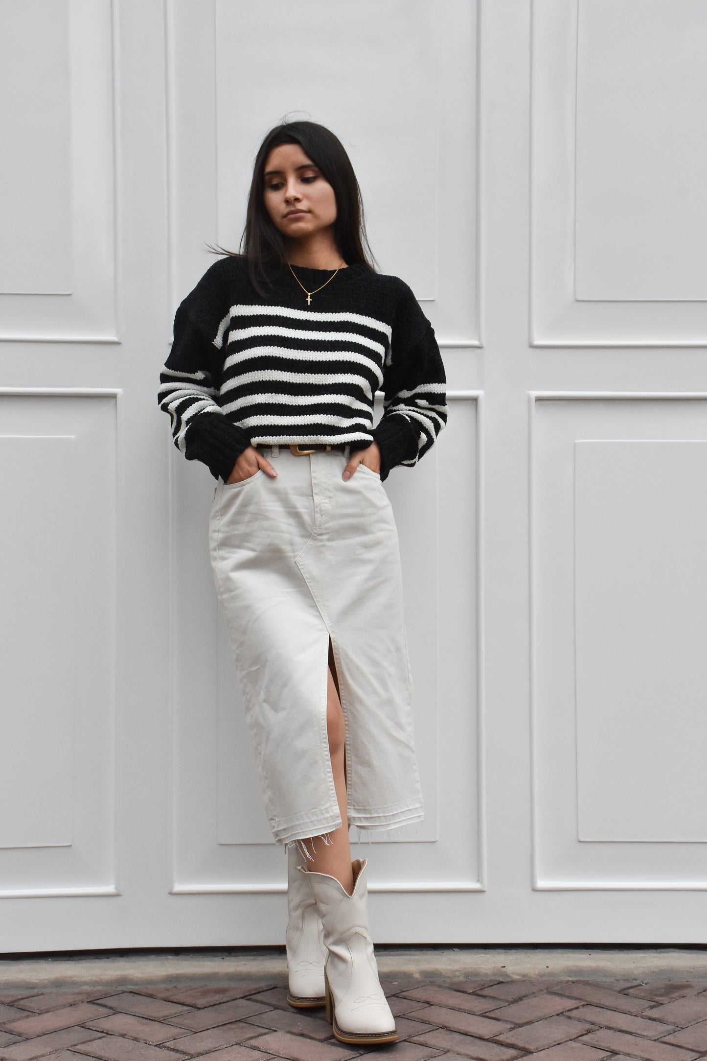 Sweater Rebeca Negro con blanco