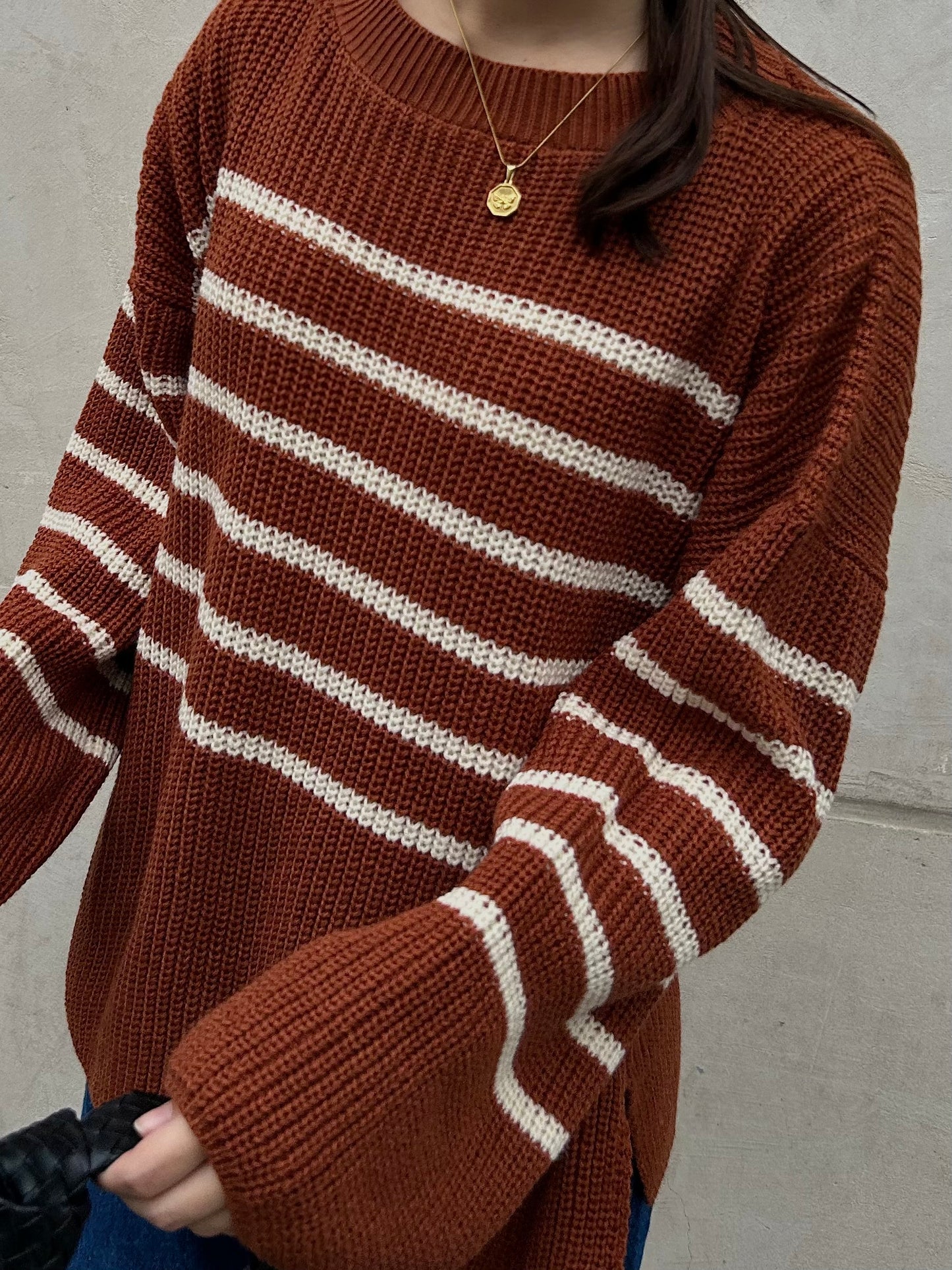 Sweater Malta Ladrillo/Perla