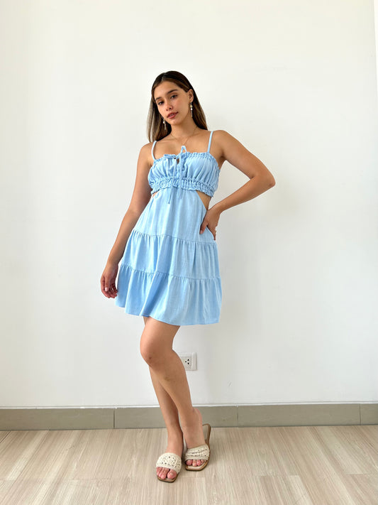 SANTORINI DRESS CELESTE