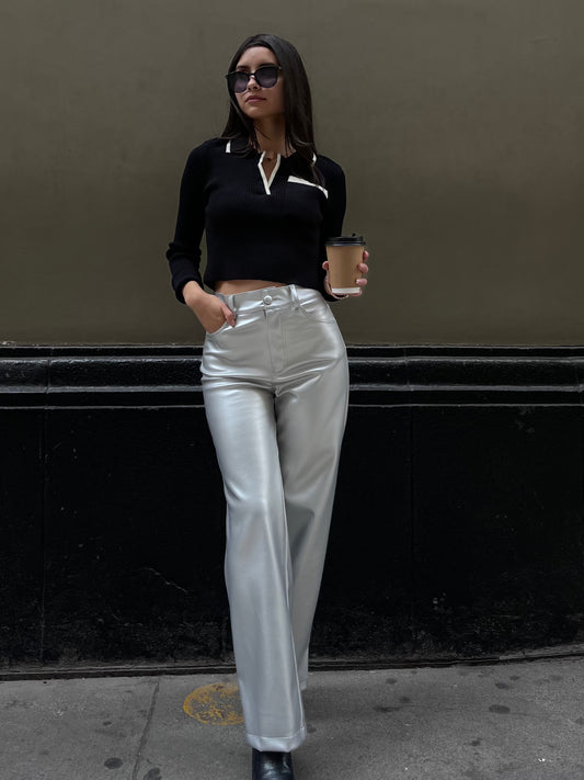 Leather Pant Silver